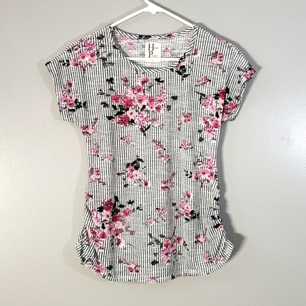 Haute Project striped floral top, L